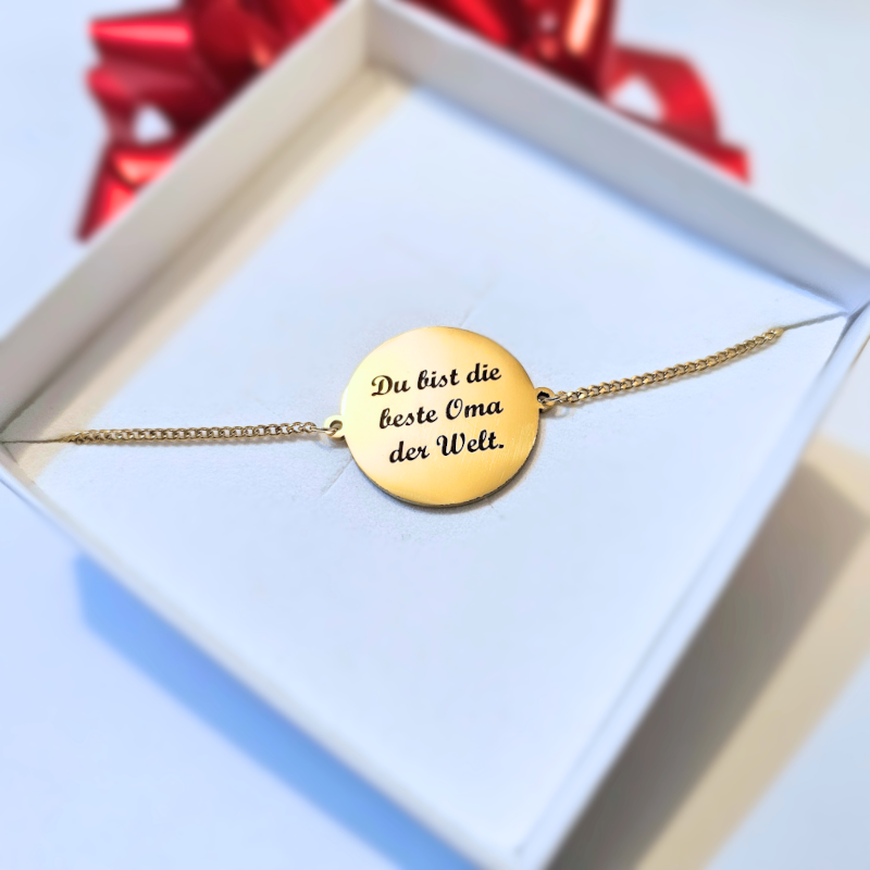 "Einzigartig" Gravur-Armband mit Wunschtext