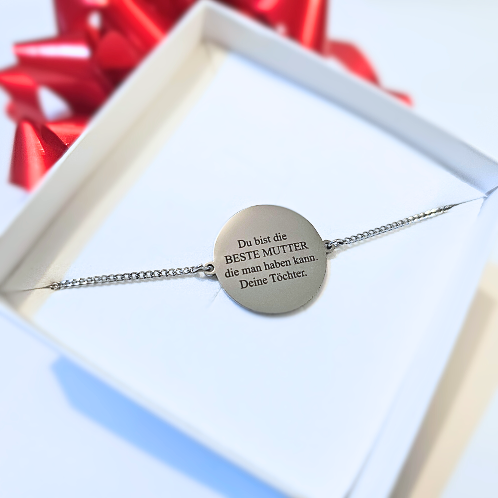 "Einzigartig" Gravur-Armband mit Wunschtext