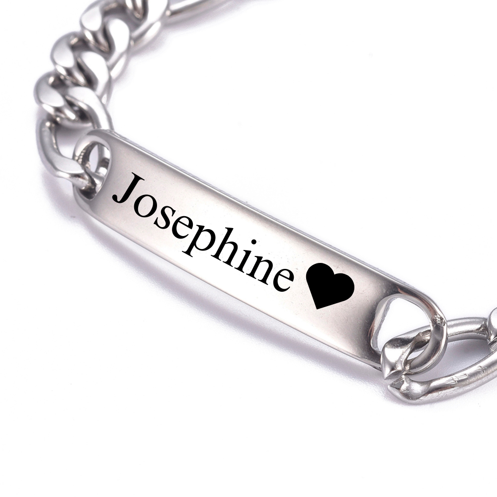 "Unendliche Liebe" Gravur-Armband mit Name breit