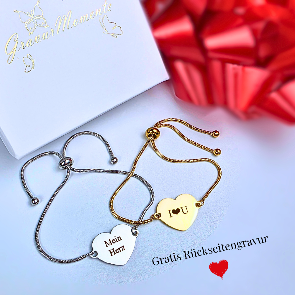 "Herzensdatum" Gravur-Armband mit Geburtsdaten
