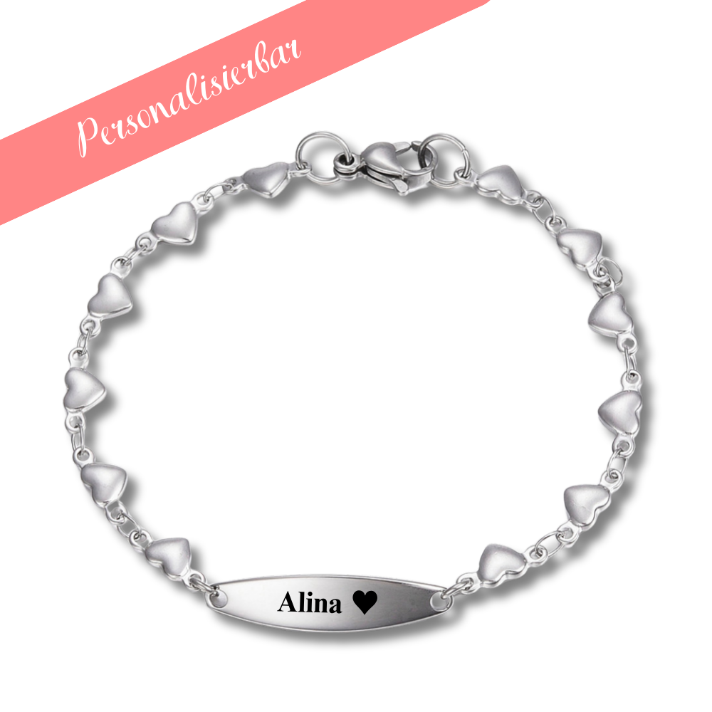 "Liebe" Gravur-Armband Herzchen mit Name