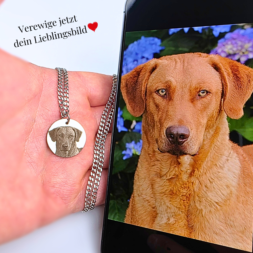"Ewig verbunden" Halskette mit Bildgravur