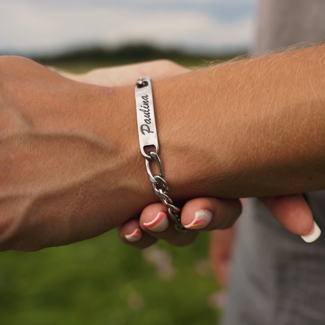 "Du & Ich" Gravur-Partnerarmbänder mit Namen