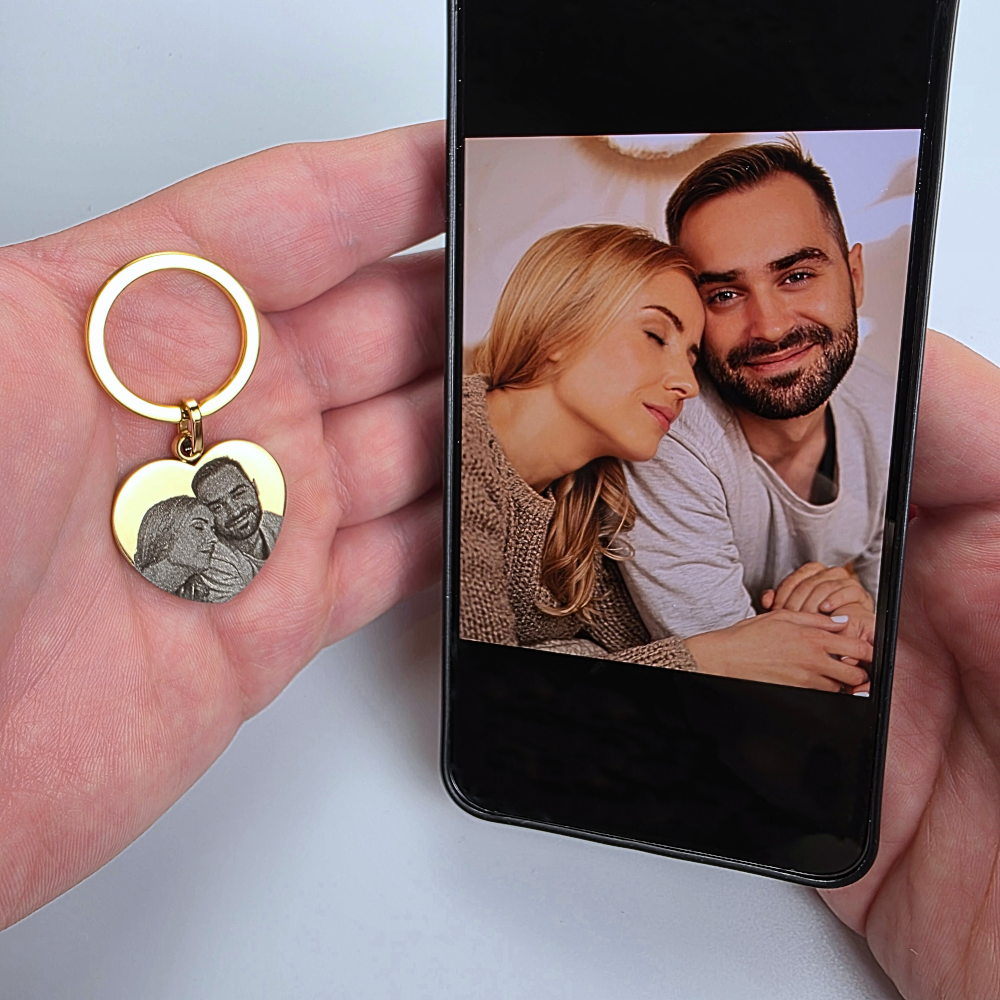 "Herzensmomente" – Schlüsselanhänger mit Bildgravur