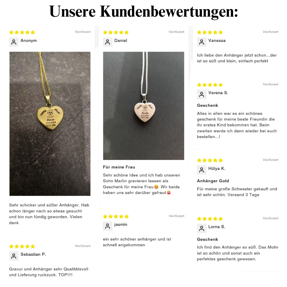 "Kleiner Sonnenschein" Gravur-Halskette mit Geburtsdaten
