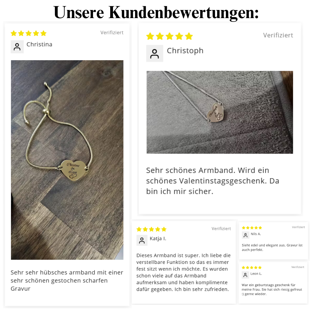 "Für immer" Gravur-Armband mit 2 Namen