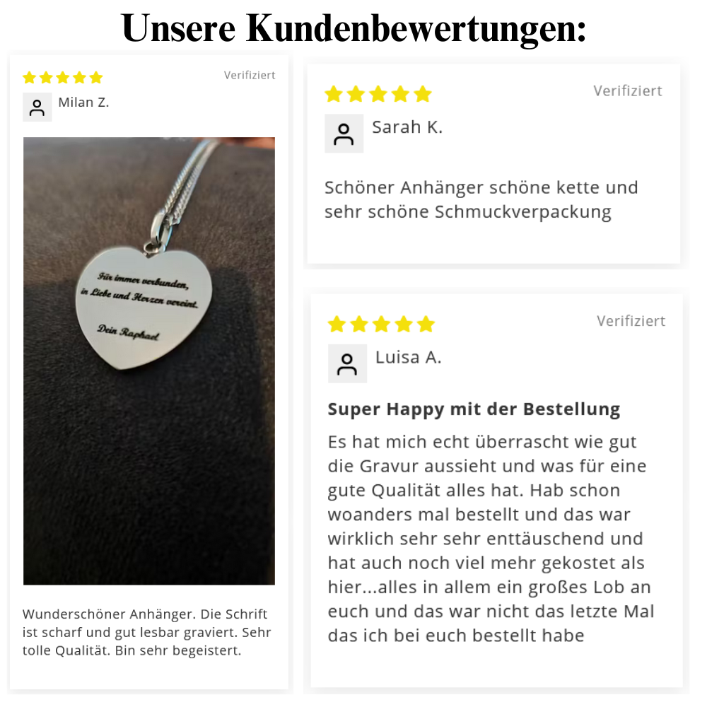"Einzigartige Zeilen" Gravur-Halskette mit Wunschtext