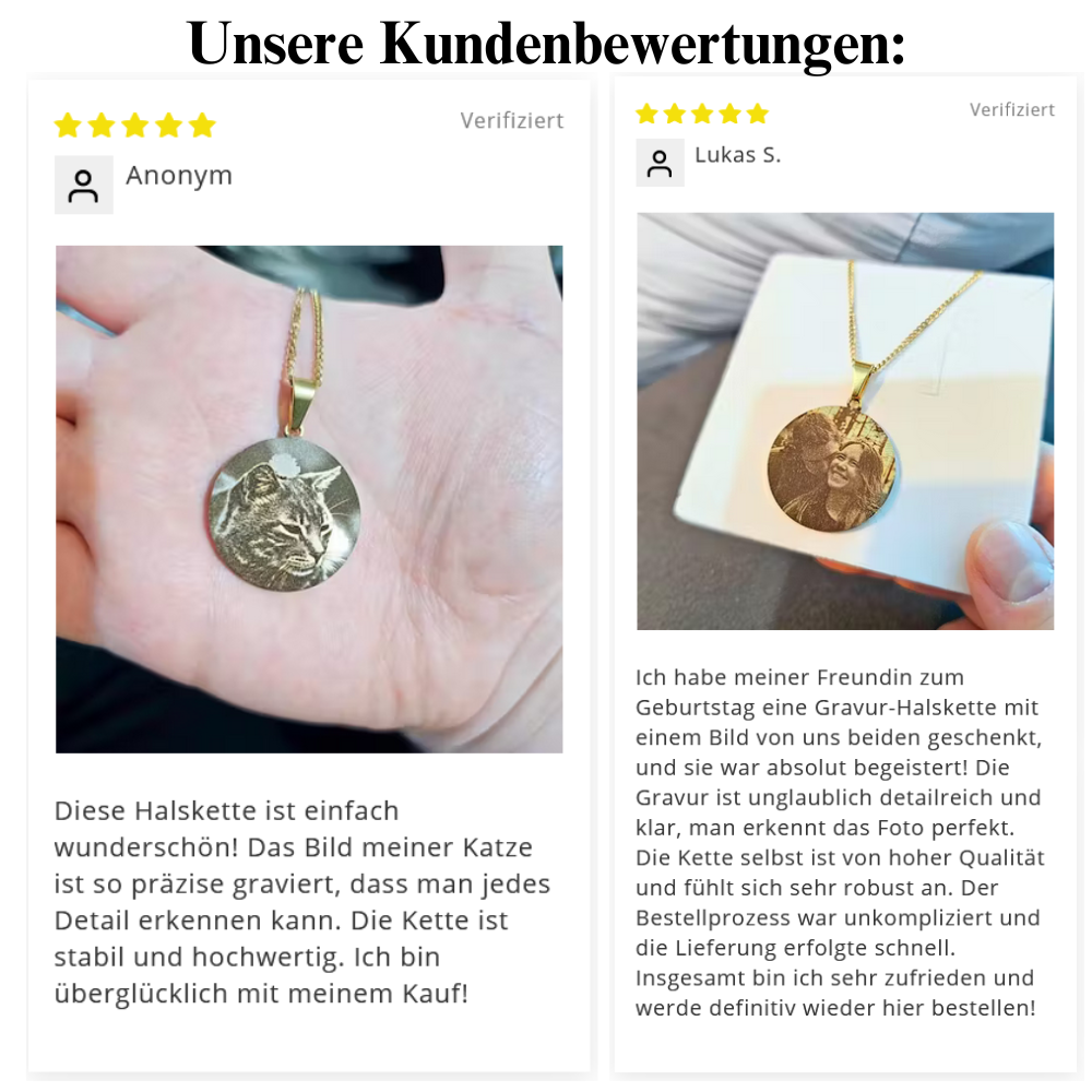 "Wunschbild" Halskette mit Bildgravur