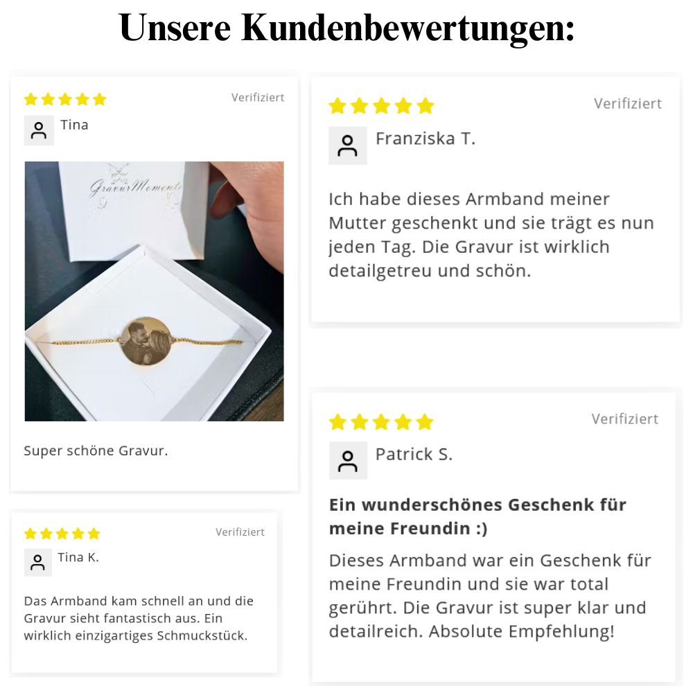 "Lieblingsbild" Armband mit Bildgravur