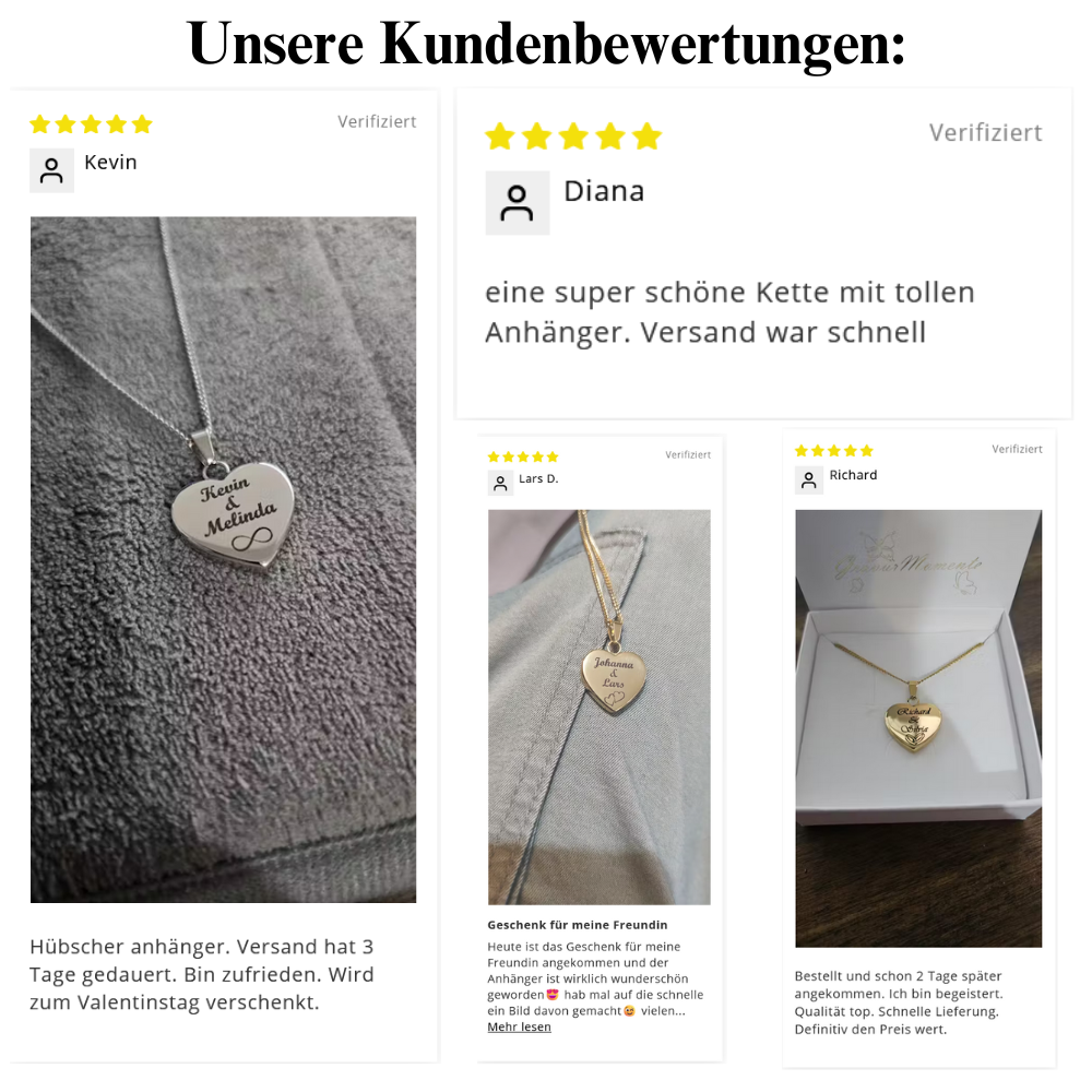"Unzertrennlich" Gravur-Halskette mit zwei Namen
