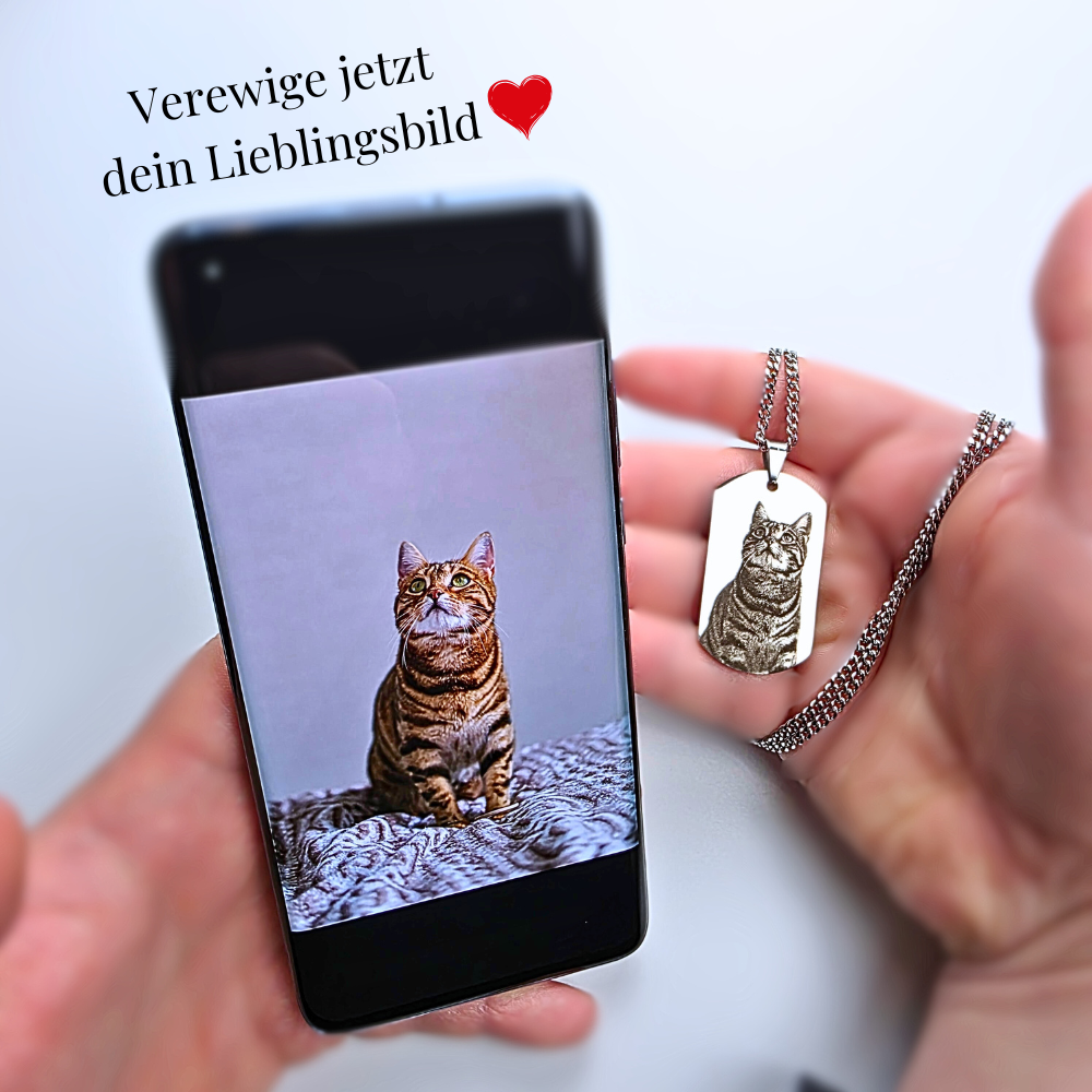 "Für immer verewigt" Halskette mit Bildgravur