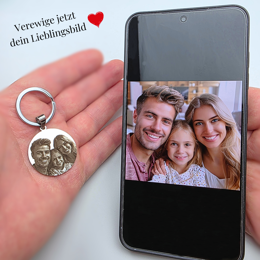 „Unvergesslich“ – Schlüsselanhänger mit Bildgravur