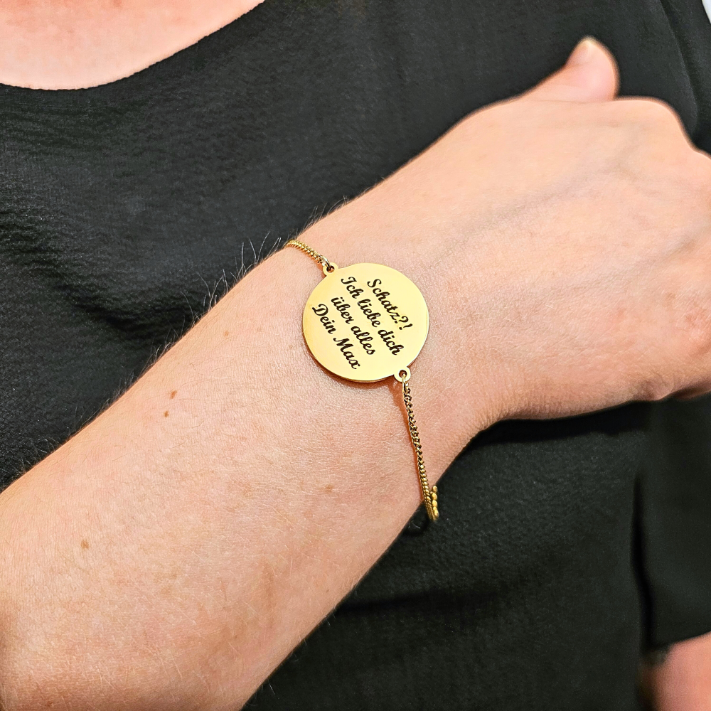 "Einzigartig" Gravur-Armband mit Wunschtext