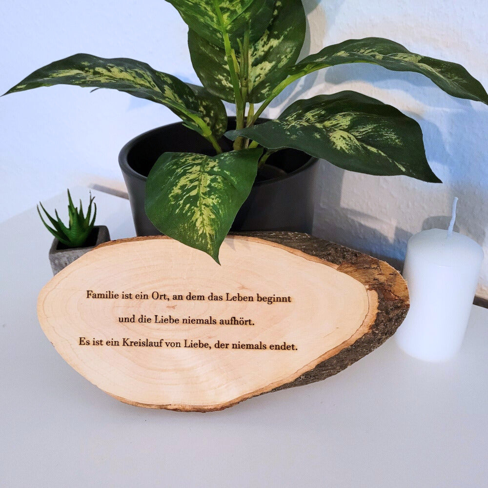 Baumscheibe mit Gravur - personalisiert "TreeSpeak"