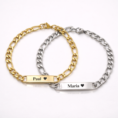 "Du & Ich" Gravur-Partnerarmbänder mit Namen