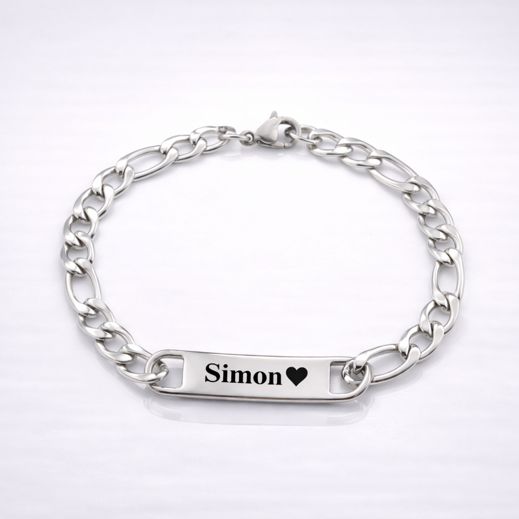 "Für immer nah" Gravur-Armband mit Name schmal