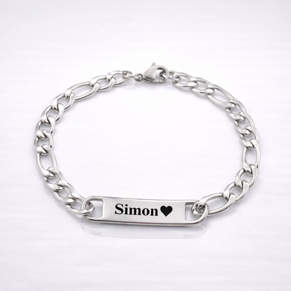 "Für immer nah" Gravur-Armband mit Name schmal