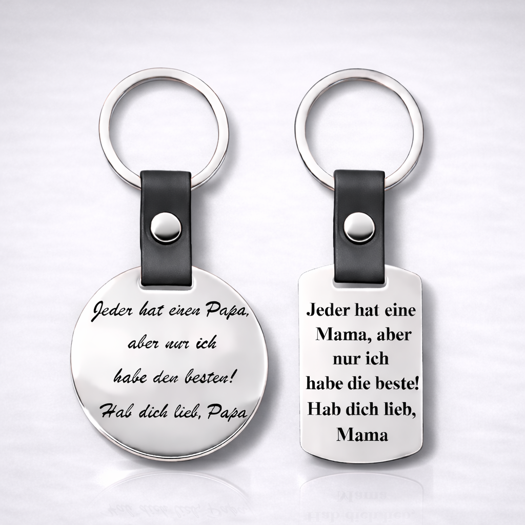 Schlüsselanhänger mit Individueller Textgravur – personalisiertes Geschenk aus Edelstahl