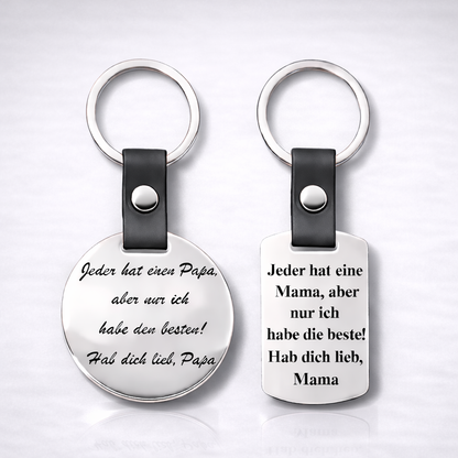 Schlüsselanhänger mit Individueller Textgravur – personalisiertes Geschenk aus Edelstahl