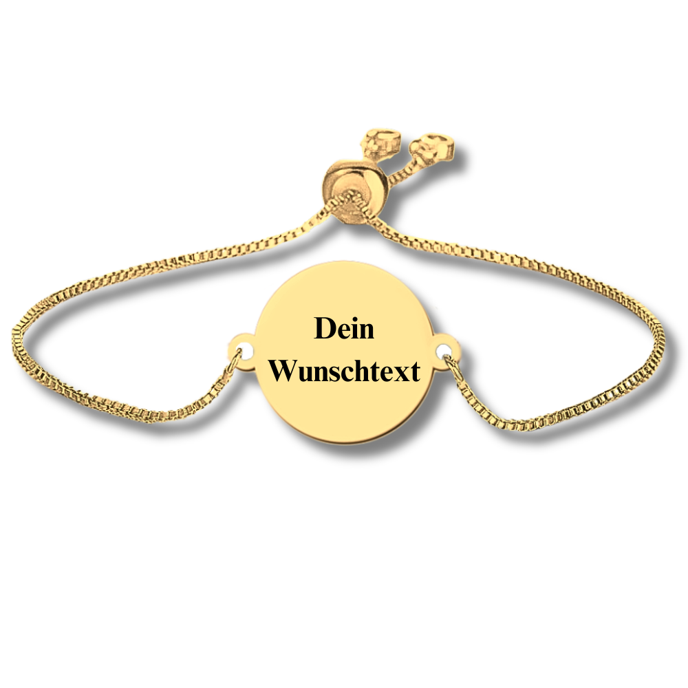 Goldene Gravur Kette mit individuellem Text – personalisierbar