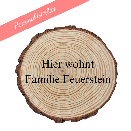 Baumscheibe mit Gravur - personalisiert rund "WoodWish"