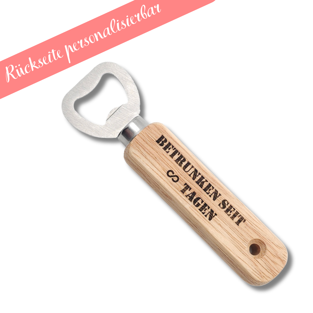 Flaschenöffner mit Text - Gravur "Nonstop Bottle Opener"