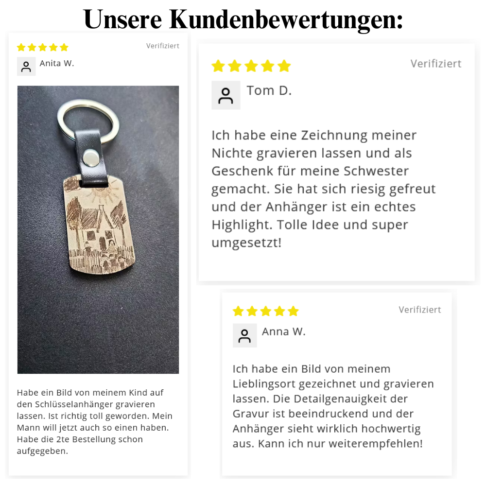 Schlüsselanhänger mit Bildgravur "Sweet Message"