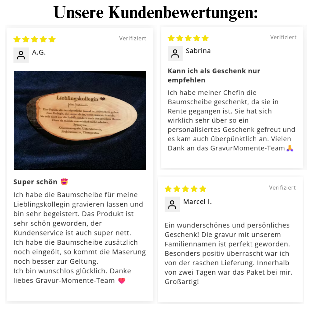 Baumscheibe mit Gravur - personalisiert "TreeSpeak"