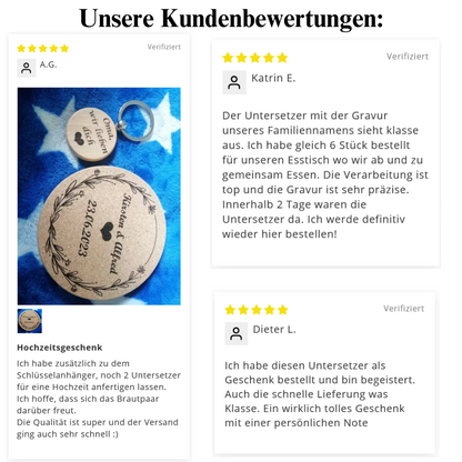 Untersetzer mit Wunschtext - Gravur "YourCoaster"