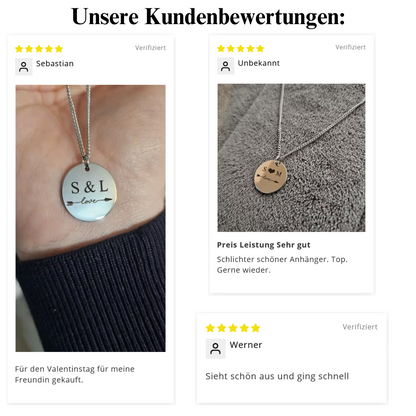 Gravur-Halskette mit Initialien - Coin "Love Coin"