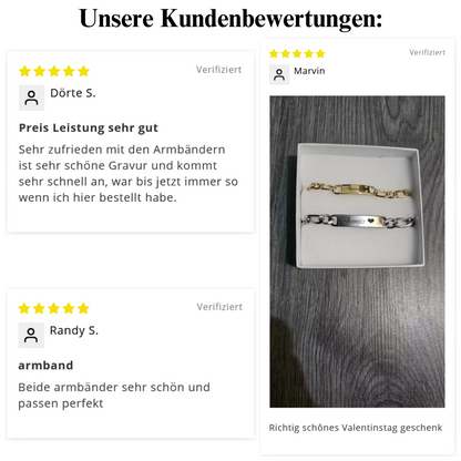 Gravur-Partnerarmbänder mit Namen "Lovebond"