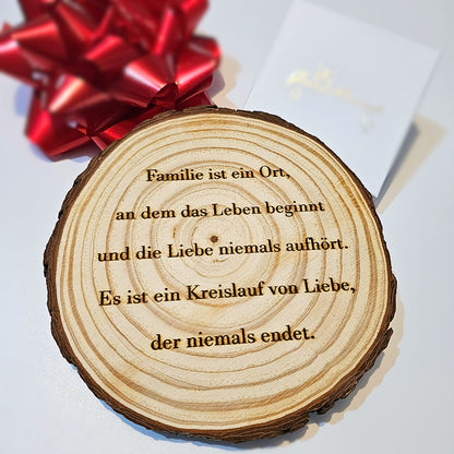 Baumscheibe mit Gravur - personalisiert rund "WoodWish"